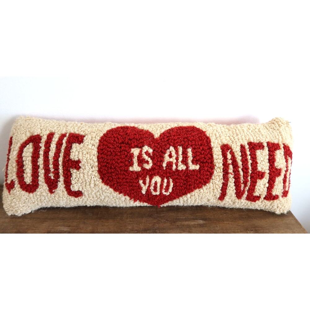 Chandler 4 Corners Love is All You Need Hand-Hooked Wool Decorative Throw Pillow